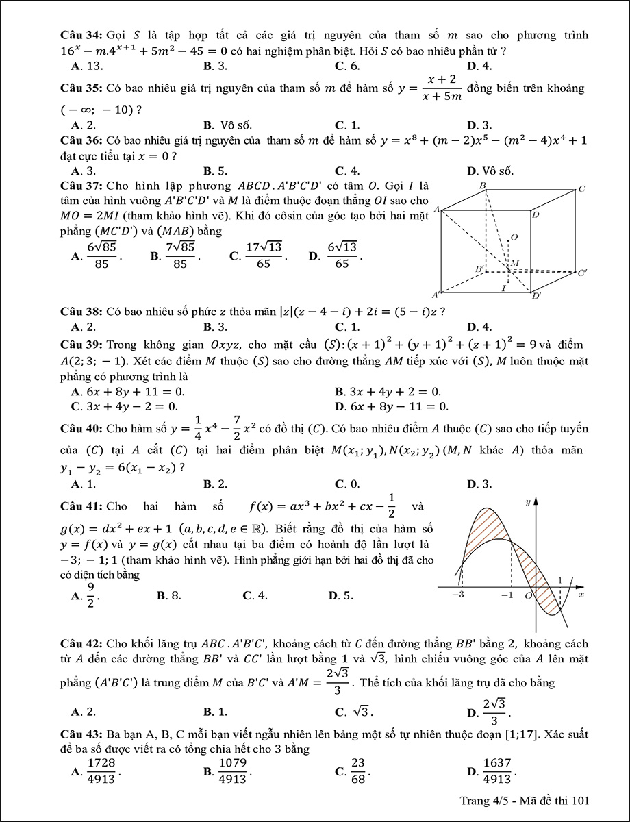 Mã đề 101 (trang 4)